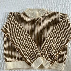 Sancia brown and cream sweater